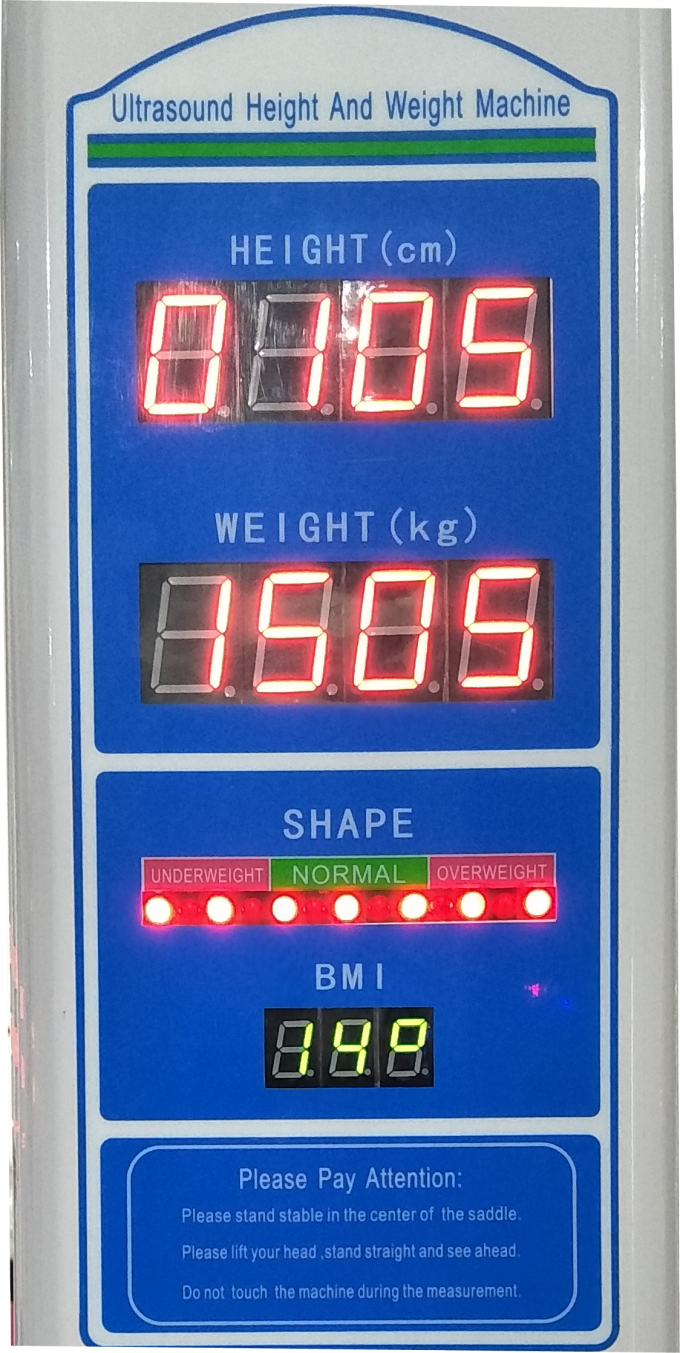 Escalas médicas de fichas de la altura DHM-16 y del peso con análisis y la impresora del bmi